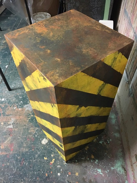 Pedestal- Caution Stripes Painted Finish