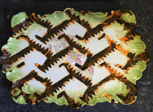 Platter- Culture Collision Series, Mixtec Design, Distressed Black Over Marigold