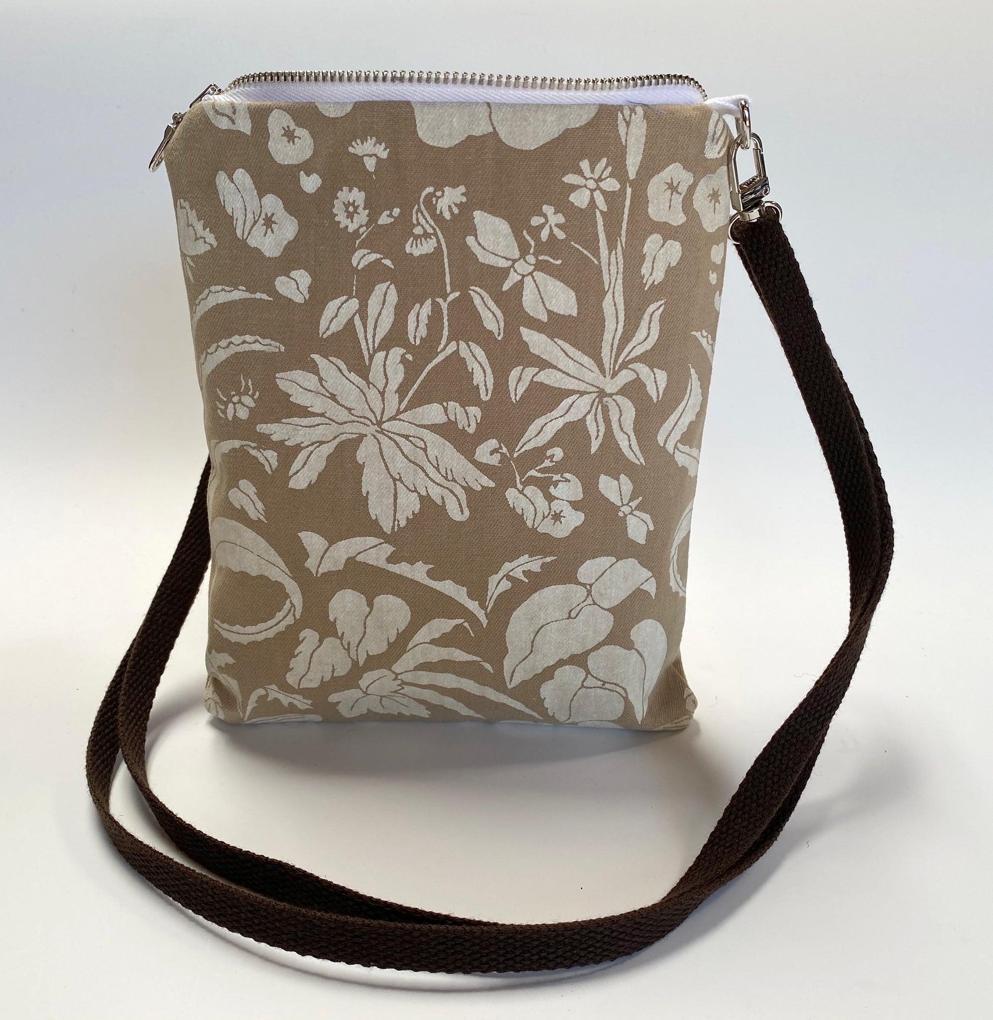 Less Is More- 1000 Flowers in Tan Cross Body Bag
