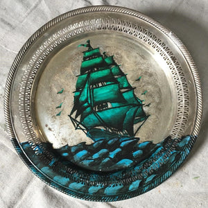 Tray- Wild as the Wind Series, Cassiopeia Design, Emerald Green to Sapphire Blue Ombre