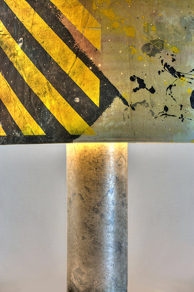 Lamp with Caution Tape Design