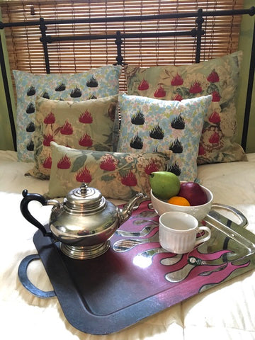 Tray- Culture Collision Series, Iconic Flame Design in Aubergine to Dark Raspbery Ombre
