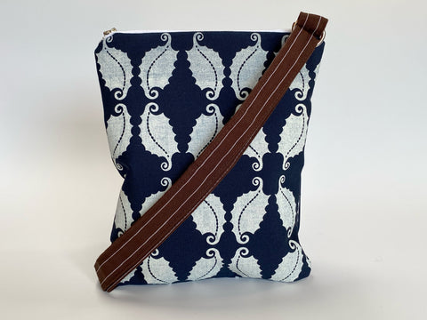 Less Is More- Leafy Pattern in White Cross Body Bag