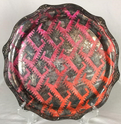 Tray- Culture Collision Series, Mixtec Design, Hot Pink to Solar Blaze Ombre