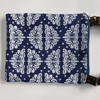 Less Is More- Ornamento in White on Blue Cross Body Bag