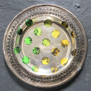 Tray- Pop Art Series- Planetary Dots Design in Venus Yellow to Lime Green Ombre