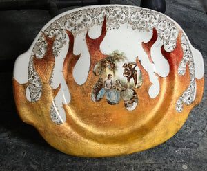 SOLD! Platter- Culture Collision Series, Iconic Flame Design on European Serenade Vignette