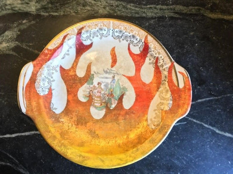 SOLD! Platter- Culture Collection Series, Iconic Flame Design on European Vignette
