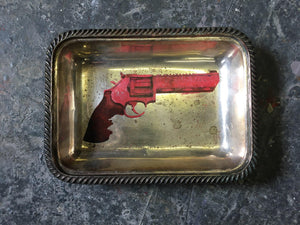 Tray- Pop Art Series, Pop Gun Design in Alizarin Pink